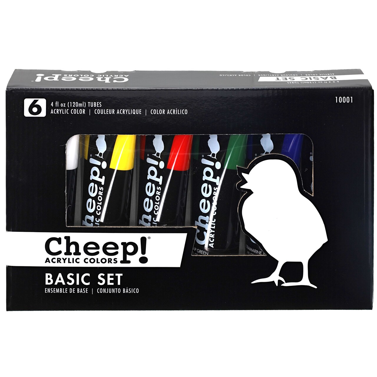 Cheep! Acrylic Paints, 4 oz. Tube - 6 Color Paint Set, Perfect for Artists - Quality Acrylic Paint - Heavy Body Acrylic Paint - Paint Acrylic - Artist and Student Paint